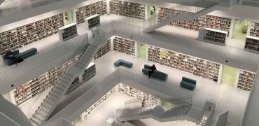 Photographie d'une bibliothèque